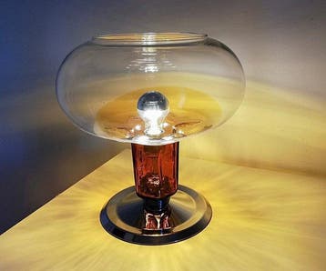 Tafellamp - Space Age-ontwerp 1960 - Artistiek geblazen