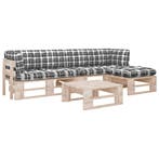 vidaXL 4-delige Loungeset pallet met kussens geïmpregneerd, Tuin en Terras, Verzenden, Nieuw, Loungeset