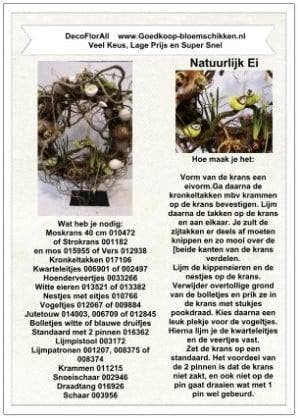 DIY Werkbeschrijving Natuurlijk Ei Krans, Huis en Inrichting, Woonaccessoires | Kunstplanten en Kunstbloemen, Nieuw