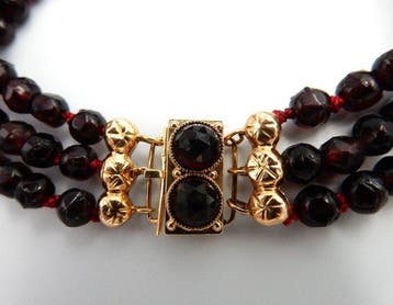 Armband - 14 karaat Geel goud - Granaat, Nieuw