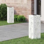 vidaXL Zonne LED Pad Licht 2 pcs Wit Koud Gewalst Staal, Verzenden, Nieuw