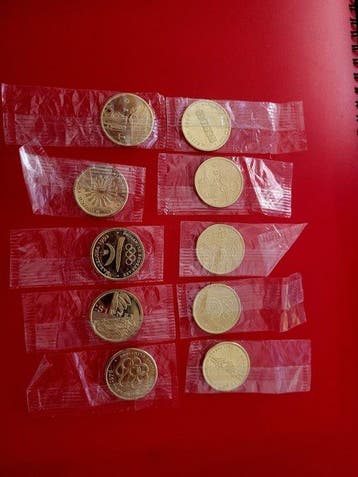 Olympische Spelen 22-karaats gouden munten - complete, Collections, Collections Autre