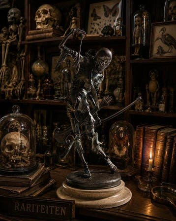 naar h leinberger - Sculpture, memento mori - 37 cm - bronze, Antiek en Kunst
