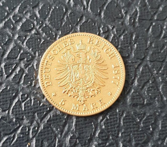Allemagne, Empire Friedrich Grossherzog von Baden. 5 Mark, Postzegels en Munten, Munten | Europa | Niet-Euromunten