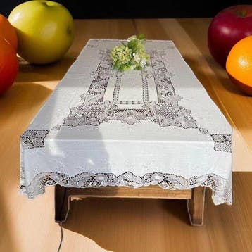Nappe - 170 cm - 130 cm - Lin brodé à la main