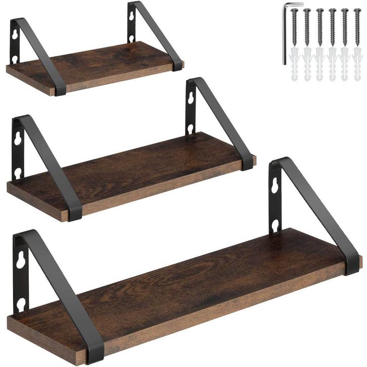 tectake 3 wandplanken Cowell - Industrieel hout donker, rust, Maison & Meubles, Maison & Meubles | Autre, Envoi
