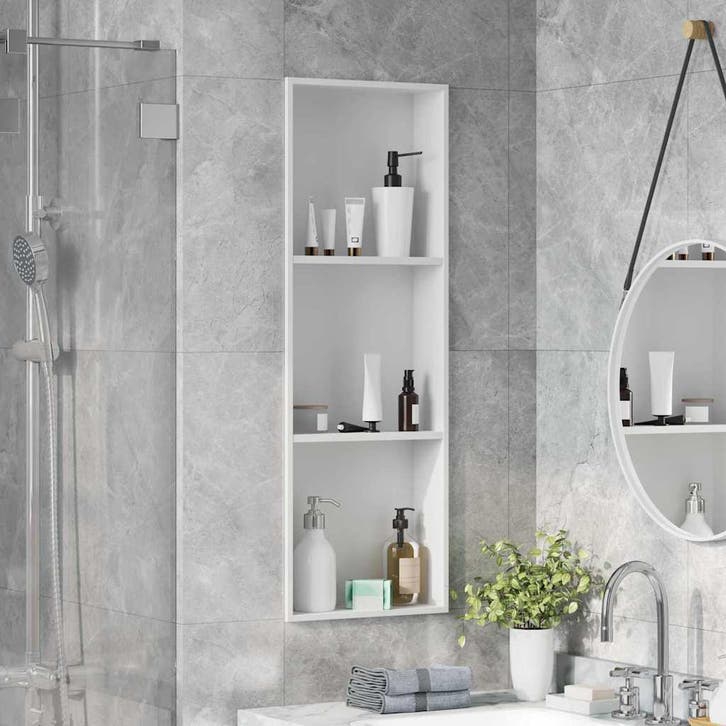 vidaXL Douche Niche Wit 90 x 30 x 9,5 cm Roestvrij staal, Bricolage & Construction, Sanitaire, Envoi