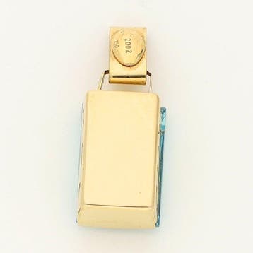 Hanger - 18 karaat Geel goud - aquamarijn