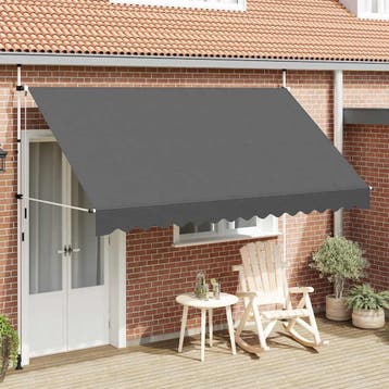 vidaXL Luifel handmatig uittrekbaar 350 cm antraciet, Verzenden