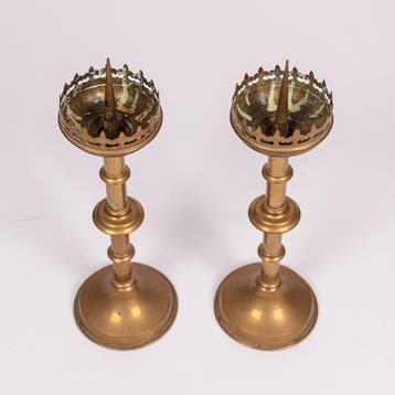 2 kandelaren - Messing - 1850-1900