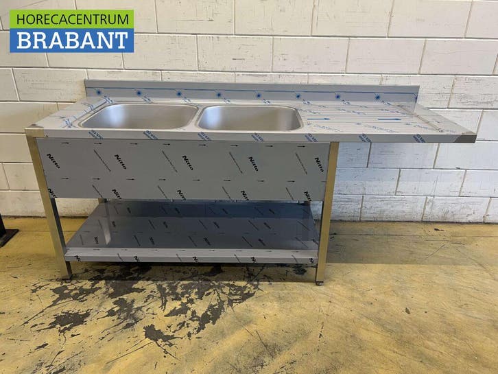Evier en acier inoxydable double évier Premium-line 200 cm, Articles professionnels, Horeca | Autre, Envoi