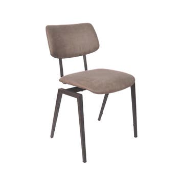 Stoel Stapelbaar | Taupe | Micro Suede | Zwart Metalen, Verzenden, Nieuw in verpakking
