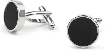 Manchetknoop Studs Rond Zilver Zwart maat  Heren, Bijoux, Sacs & Beauté, Boutons de manchette, Verzenden