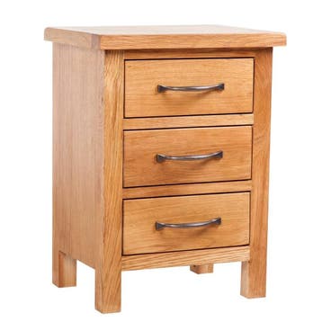vidaXL Nachtkastje met 3 lades 40x30x54 cm massief eikenhout, Huis en Inrichting, Slaapkamer | Nachtkastjes, Verzenden, Nieuw