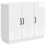 vidaXL Dressoir Hoogglans Wit 89 x 34,5 x 77 cm Bewerkt hout, Huis en Inrichting, Verzenden, Nieuw