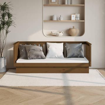 vidaXL Slaapbank 75x190 cm massief grenenhout honingbruin, Verzenden, Nieuw