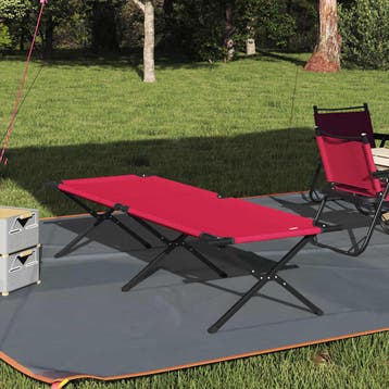 vidaXL Opvouwbaar Campingbed Rood 210 x 80 x 46 cm Oxford, Verzenden