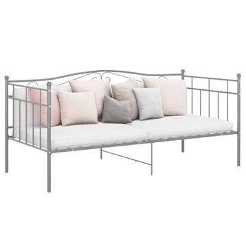 vidaXL Slaapbank metaal grijs 90x200 cm, Verzenden, Nieuw