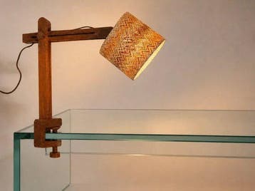 XXL wood Desk lamp / Shadow Missoni fabric - Lamp - .
