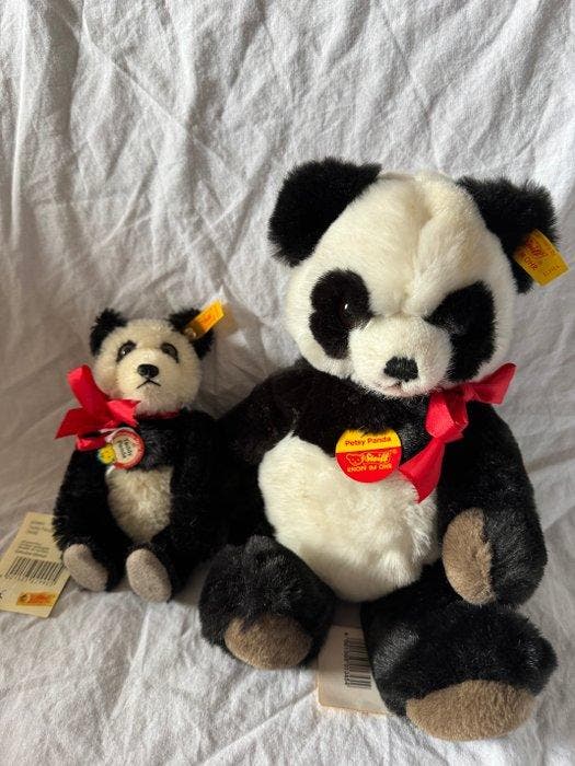 Steiff - Teddybeer Teddy Pandy 029905 und Petsy Panda 013454, Antiquités & Art, Antiquités | Jouets
