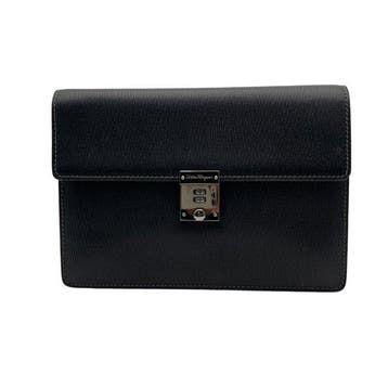 Salvatore Ferragamo - Dial Lock Leather Clutch Bag -, Nieuw