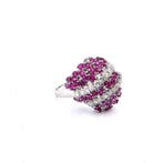 Bague - 18 carats Or blanc - 1.60ct. tw. Rubis - Diamant