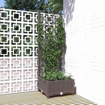 vidaXL Plantenbak met latwerk 40x40x121,5 cm polypropeen, Tuin en Terras, Verzenden, Nieuw