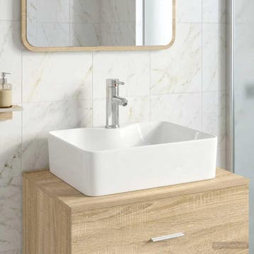vidaXL Badkamer wastafel Chroom 48,5 x 37,5 x 13 cm Keramiek, Verzenden