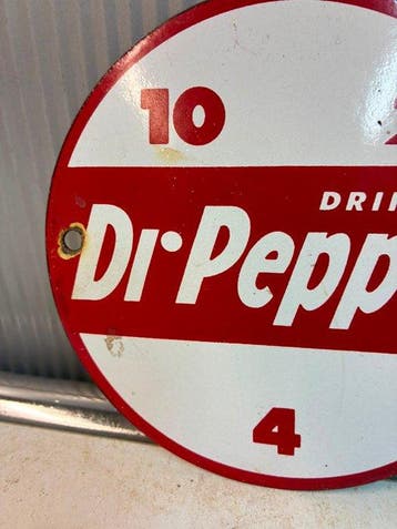 Dr Pepper – Drink 10-2-4 – Rond emaille reclamebord -