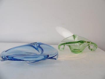 Val Saint Lambert - René Delvenne - Schaal (2) - Kristal, Antiquités & Art
