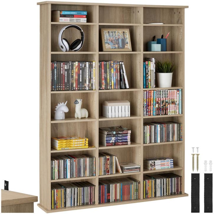 Kast Stevie 105,5x19x136,5cm - Licht hout, eiken Sonoma, Maison & Meubles, Accessoires pour la Maison | Étagères pour CD & DVD