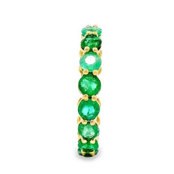 Bague - 14 carats Or jaune - 3.70ct. tw. Émeraude, Nieuw