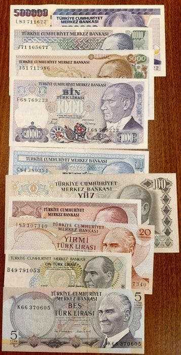 Wereld. - 45 Banknotes (in sets) - 1970/2019 (Zonder, Postzegels en Munten