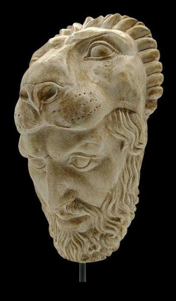 sculptuur, Ercole Leone Nemea - 44 cm - marmerpoeder