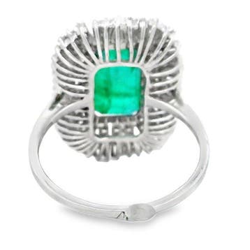 Ring Platina - 3.53ct. tw. Smaragd - Diamant, Nieuw