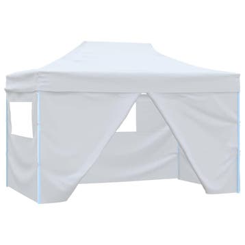 vidaXL Partytent met 4 zijwanden inklapbaar 3x4,5 m wit, Verzenden