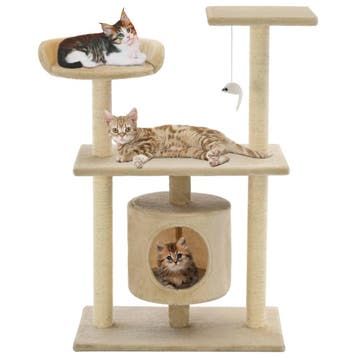 vidaXL Kattenkrabpaal met sisal krabpalen 95 cm beige, Verzenden