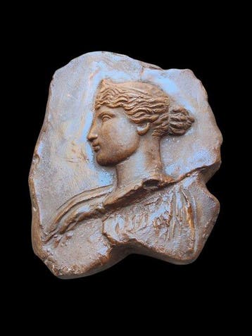 sculptuur, Bassorilievo Diana - 20 cm - Gegoten steen