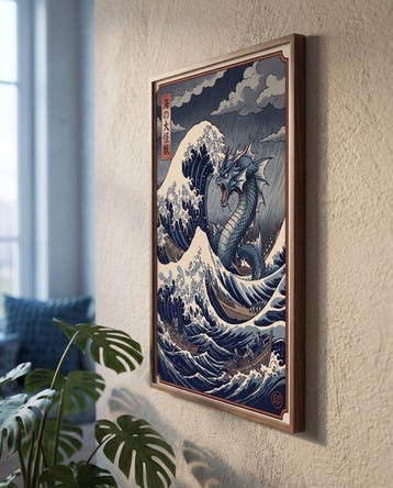 MEDSAN - Gyarados × La Grande Vague () - UNIQUE WORK, Antiek en Kunst