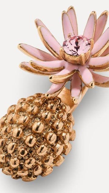 Oscar De La Renta - Plaqué or - Boucles doreilles - ananas, Huis en Inrichting, Nieuw