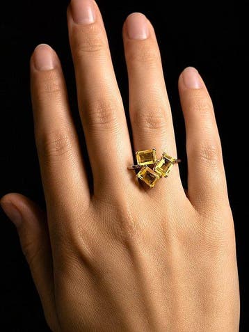 Citrien - Zilver - Ring - Gouden Geometrie