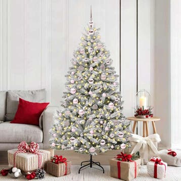 vidaXL Kunstkerstboom 180 cm 300 LEDs Warmwit PVC en Staal, Diversen, Verzenden, Nieuw