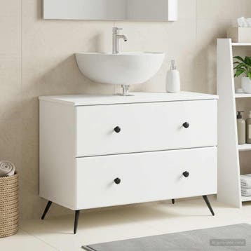 vidaXL Wastafel kabinet voor de badkamer BREDA Wit 82 x 41 x, Verzenden, Nieuw