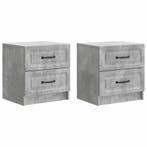 vidaXL Nachtkastje 2 pcs Betongrijs 43 x 34,5 x 44,5 cm, Huis en Inrichting, Slaapkamer | Nachtkastjes, Verzenden, Nieuw