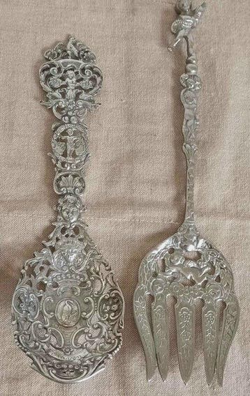 Ménagère (5) - Plaqué(e) argent - 5 grandes cuillères