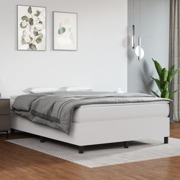 vidaXL Boxspring bed kunstleer wit 140x200 cm, Verzenden, Nieuw
