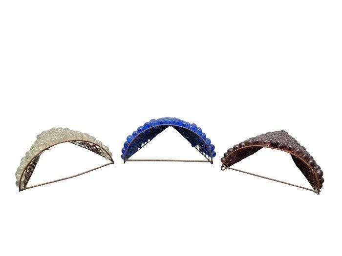 Applique murale - Verre, Fer - Lot de trois appliques, Antiek en Kunst, Curiosa en Brocante