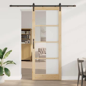 vidaXL Schuifdeur Anders ORKDAL Bruin 93 x 232 cm, Doe-het-zelf en Bouw, Deuren en Vliegenramen, Verzenden, Nieuw