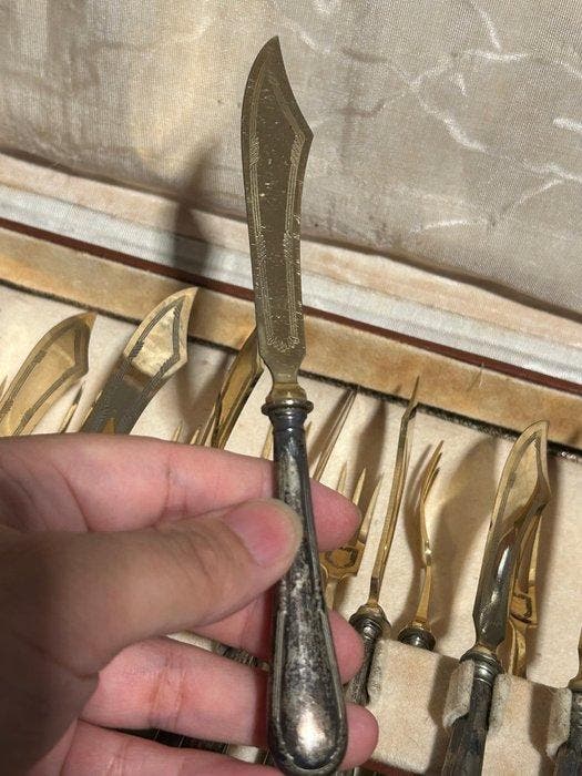 E.Fassina Pavia - Service de table pour 12 (25) - service de, Antiquités & Art, Antiquités | Argent & Or