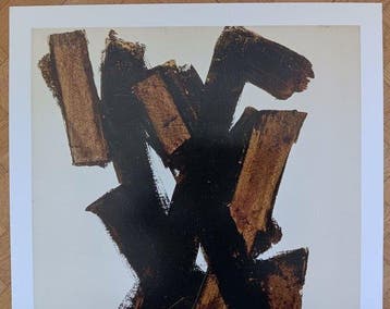 Pierre Soulages - Affiche daprès brou de noix sur papier